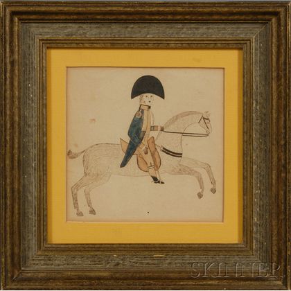 Attributed to Zachariah Reynolds (Washington County, Pennsylvania, 19th Century) Portrait of George Washington on Horseback.