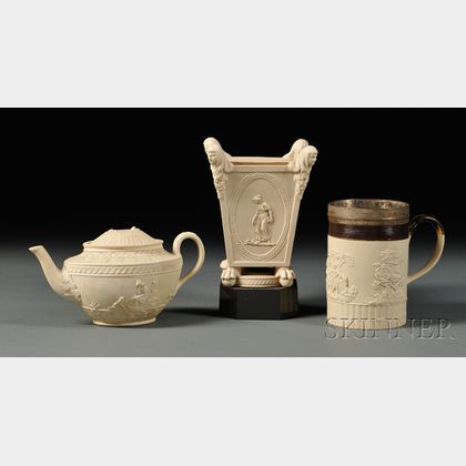 Three Turner White Stoneware Items