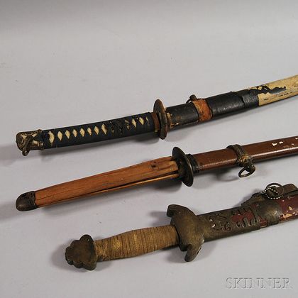 Three Asian Swords with Sheaths