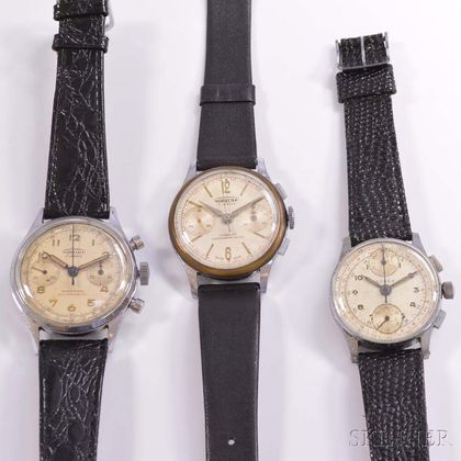Three Vintage Chronograph Wristwatches