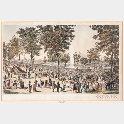 "View of the Water Celebration, on Boston Common October 25th 1848" Lithograph