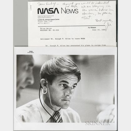 Apollo 15, Four Documents, Including Photographs and Signed Items.