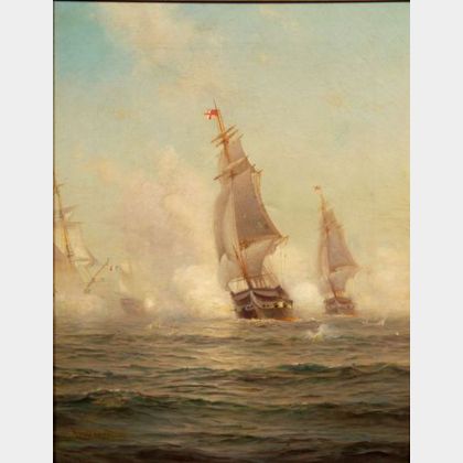 Warren Sheppard (American, 1858-1937) Battle at Sea