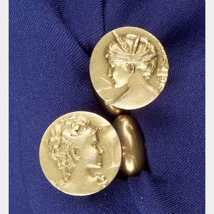 Art Nouveau 14kt Gold Cuff Links