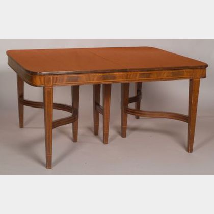 George III Style Inlaid Mahogany Extension Dining Table