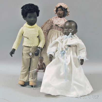 Four Miscellaneous African American Dolls