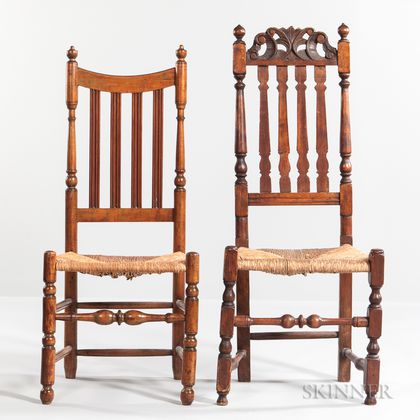 Two Early Turned Side Chairs