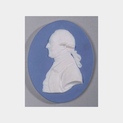 Wedgwood Blue Jasper Dip Oval Portrait Medallion of Sir Ashton Lever