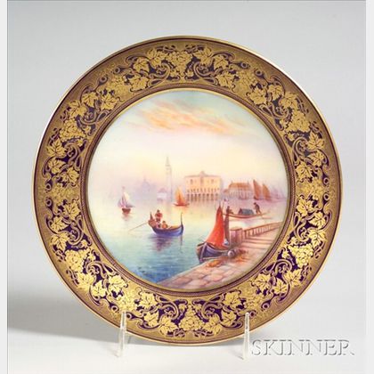 Royal Worcester Porcelain Hand-painted Cabinet Plate