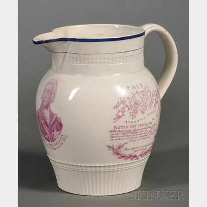 Admiral Lord Nelson Pearlware Commemorative Jug