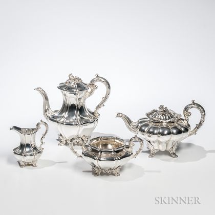 Assembled Four-piece William IV Sterling Silver Tea and Coffee Service
