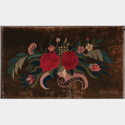Floral Yarn-sewn Rug