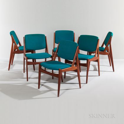 Six Arne Vodder "Nela" Teak Dining Chairs