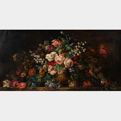 Dutch School, 18th Century Style Bountiful Floral Still Life
