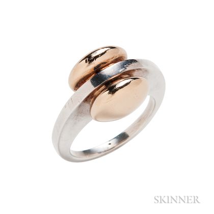 14kt Gold and Sterling Silver Ring, Pierre Cardin