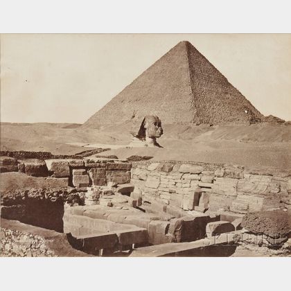 J. Pascal Sébah (Turkish, 1823-1886) Pyramide Cheops, le Sphinx et le Temple de Chafea, Gyzeh