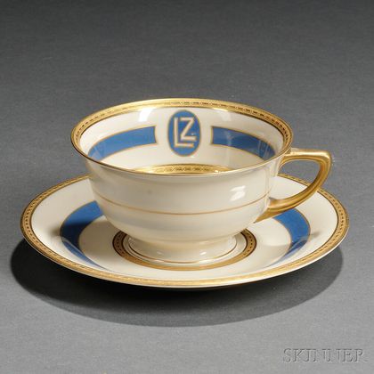 Heinrich & Co. Porcelain Cup and Saucer from the Graf Zeppelin Airship