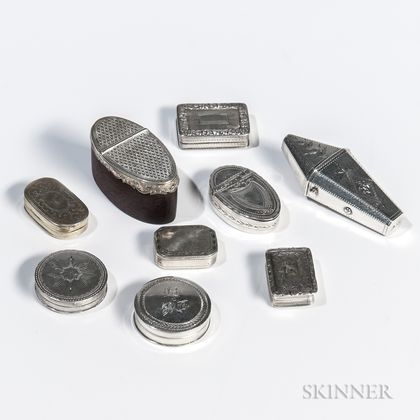 Nine Sterling Silver Boxes