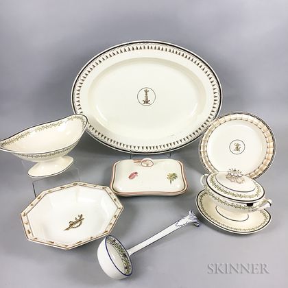 Seven Early Wedgwood Queen's Ware Serving Items