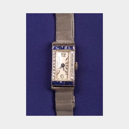Art Deco Sapphire and Diamond Wristwatch