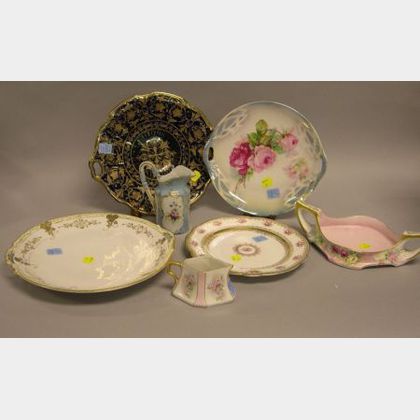 Seven Pieces of Assorted Decorated Porcelain Tableware