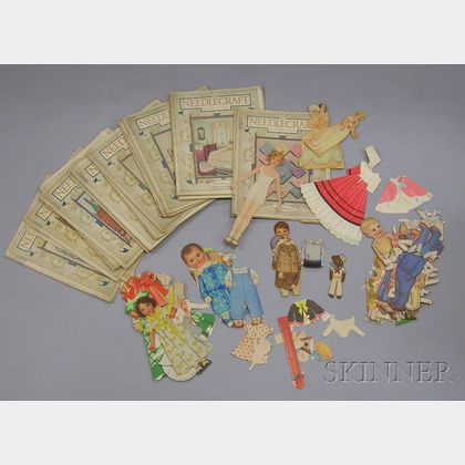 Group of Assorted Paper Dolls and Twenty-five 1924-25 Issues of Needlepoint Magazine.