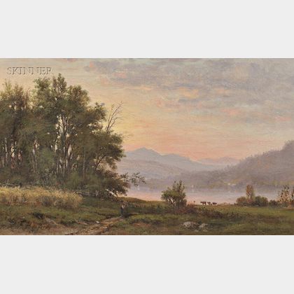 George Frank Higgins (American, b. 1850) Lake View at Sunset