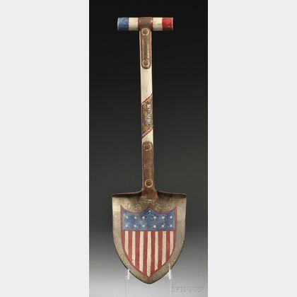 Folk-painted WWI Trench Digging Shovel