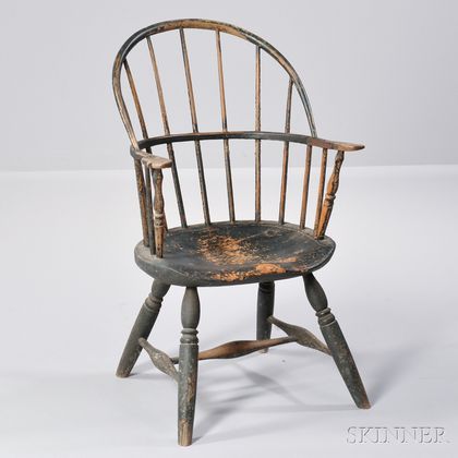 Green-painted Sack-back Windsor Armchair