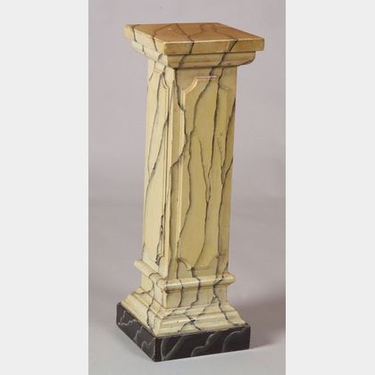 Faux Marble Painted Wooden Plinth