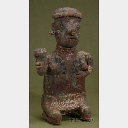 Pre-Columbian Seated Female Pottery Figure