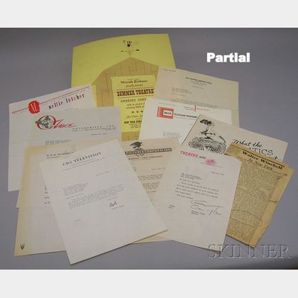 Collection of Mid-20th Century Show Business, Theater, Broadcasting, and Advertising Related Correspondence on Letterhead