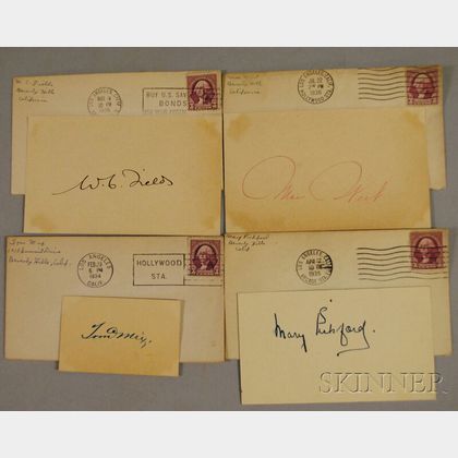 Mae West, W.C. Fields, Tom Mix, and Mary Pickford Autographs