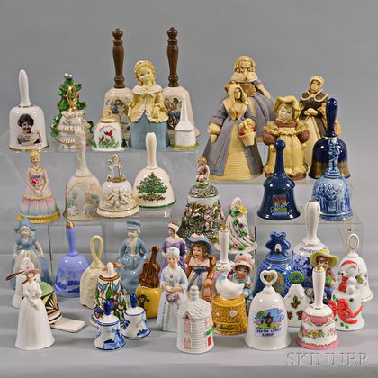 Approximately Seventy-five Porcelain and Ceramic Bells