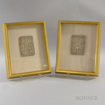 Two Framed Silver Card Cases