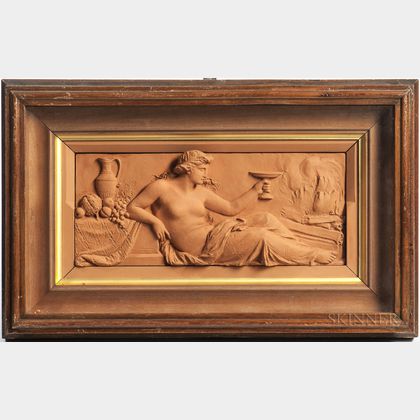 Continental Neoclassical-style Terra-cotta Bas Relief Plaque