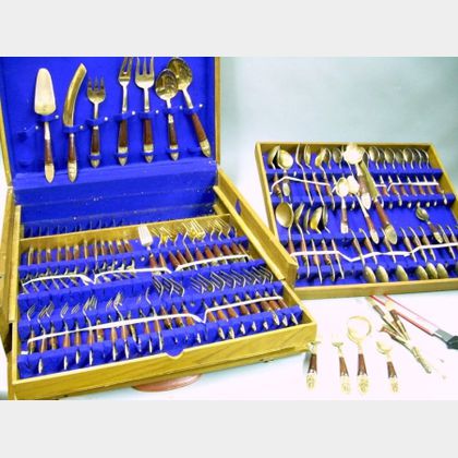 150-piece Thai Brass and Hardwood-mounted Flatware Set