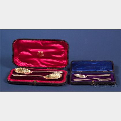 Two English Cased Flatware Sets