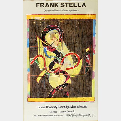 After Frank Stella (American, b. 1936) Limited Edition Poster: Frank Stella, Charles Eliot Norton Professorship of Poetry, Harvard Univ