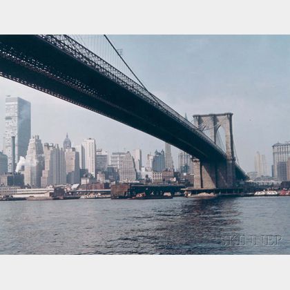 Peter Fink (American, 1907-1984) Two Photographs: Brooklyn Bridge, New York