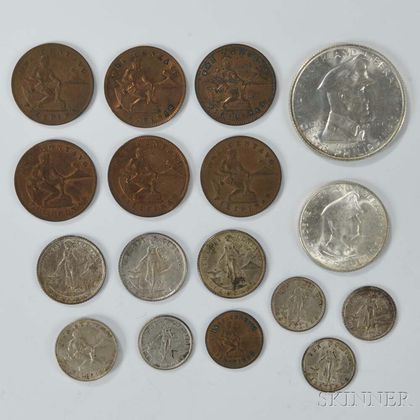 Seventeen U.S. Philippines Coins