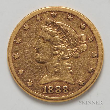 1888-S $5 Liberty Head Half Eagle