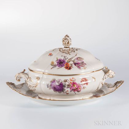 KPM Porcelain Soup Tureen, Cover, and Undertray