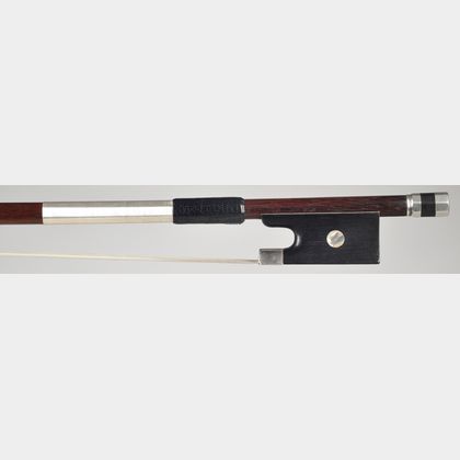 French Silver Mounted Violin Bow, Probably Francois Nicolas Voirin