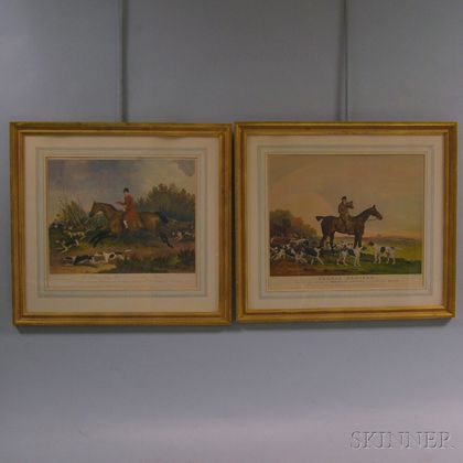 Two Framed Reproduction Hunt/Sporting Scenes: Ketterlinus, lithographer (Philadelphia, Late 19th/Early 20th Century)