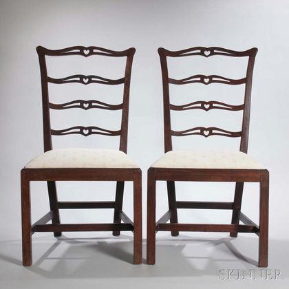 Pair of Mahogany Ladder-back Side Chairs