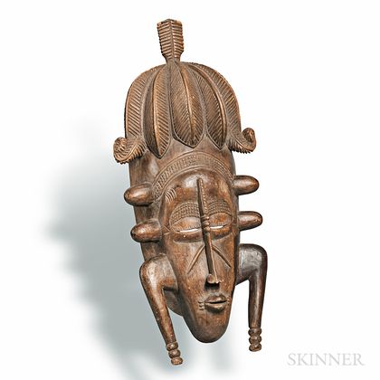 Senufo-style Carved Wood Mask