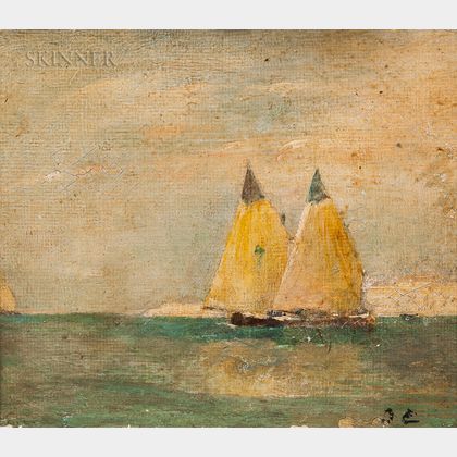 Attributed to Emil Carlsen (Danish/American, 1853-1932) Sailing