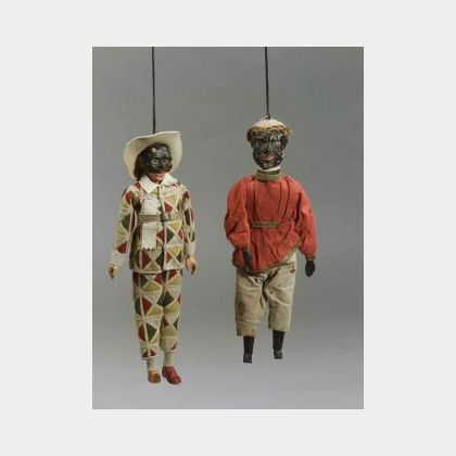Two Continental Polychrome Wood and Composition Puppets