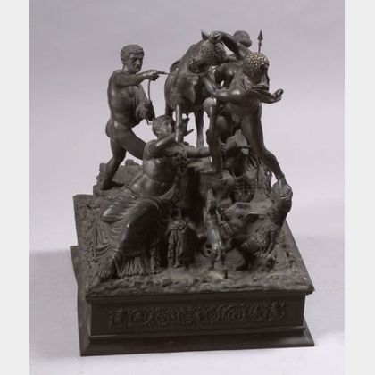 Large Italian "Grand Tour" Bronze Figure of "The Farnese Bull,"